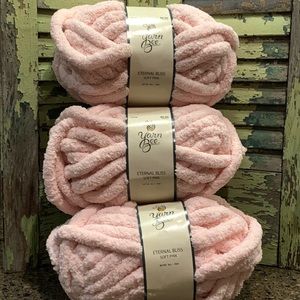 Yarn Skeins Chenille Chunky Pale Pink New 3 Bolts
